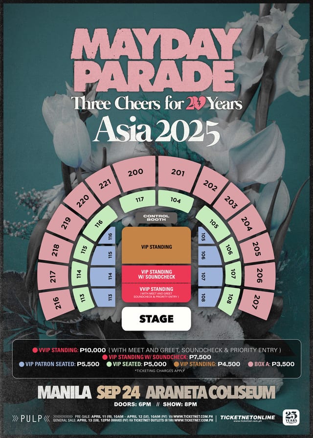 Mayday Parade Ticket Prices and Seat Plan